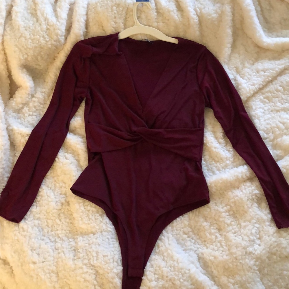 Burgundy body suit